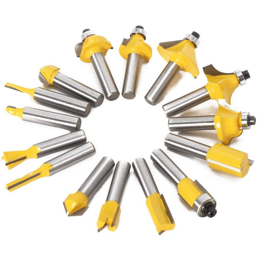 15 Piece Router Bit Set - 1/4 inch Shank - Valkyr Tools