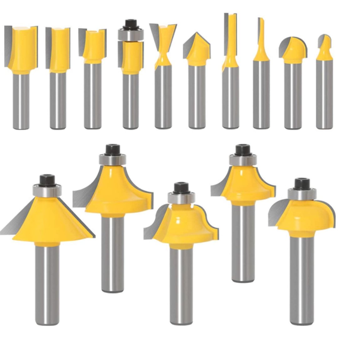 15 Piece Router Bit Set - 1/4 inch Shank - Valkyr Tools