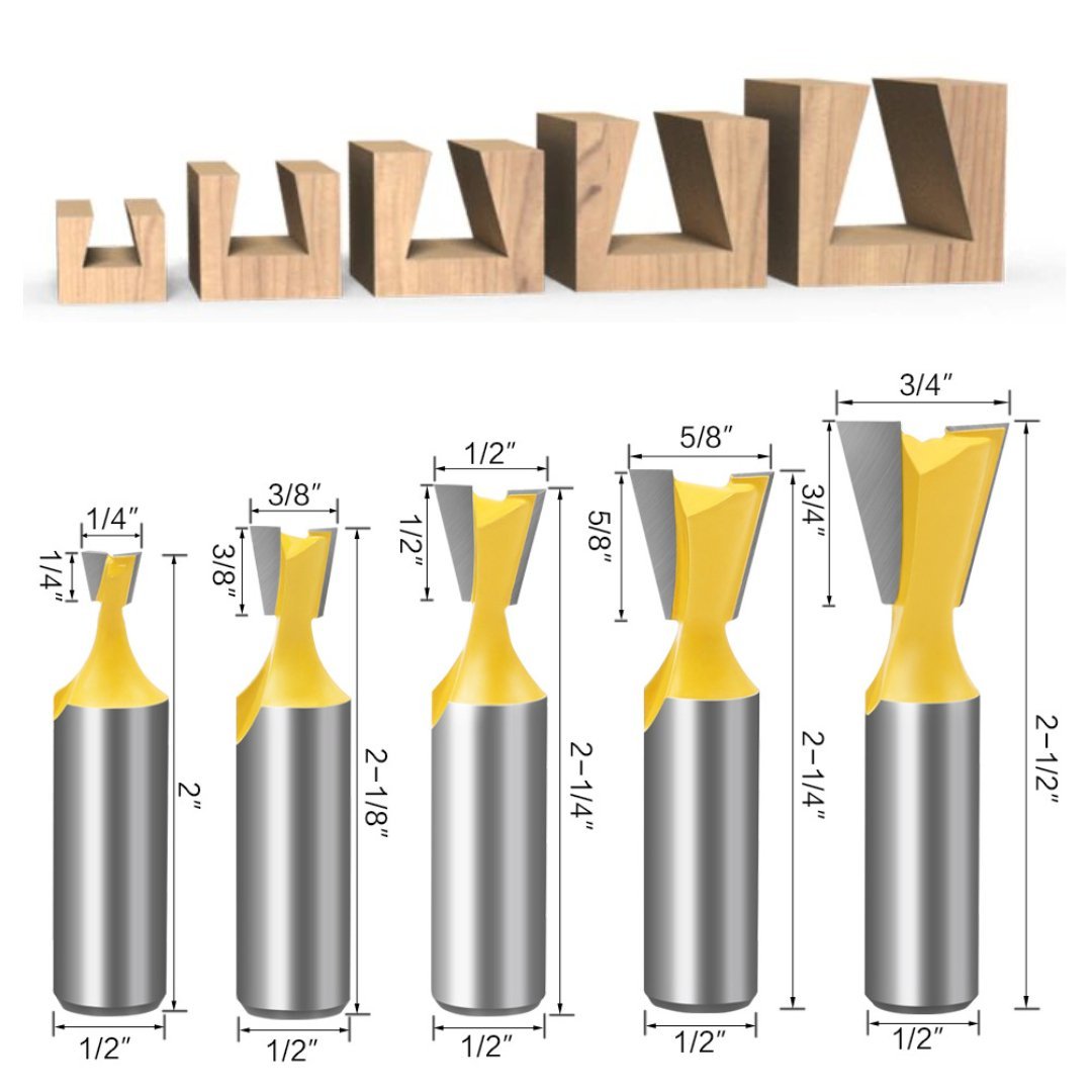 Dovetail Router Bits - 1/2" Shank - Valkyr Tools