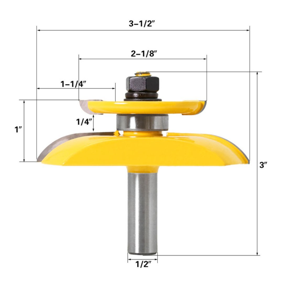 Raised Panel Router Bit - Cove with Backcutter - 1/2" Shank - Valkyr Tools