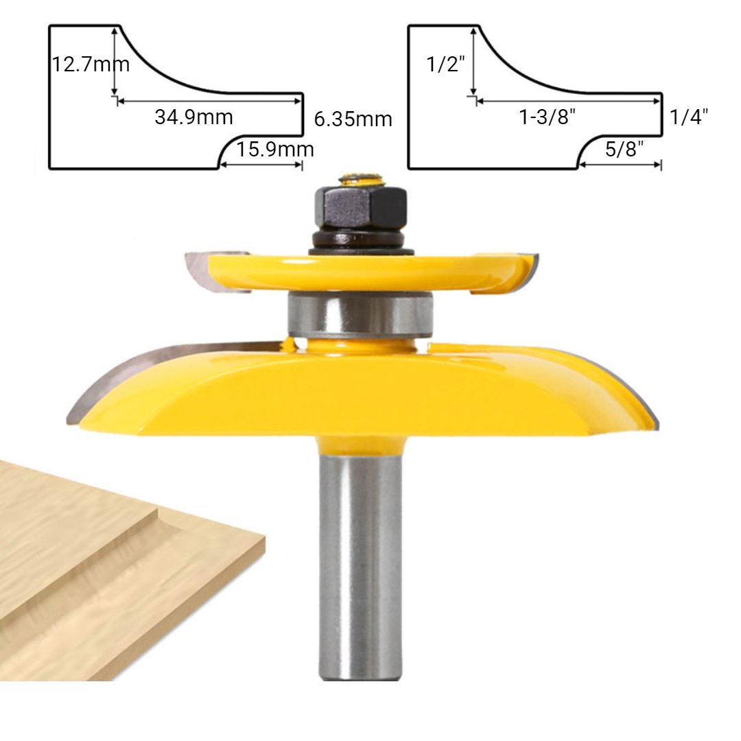 Raised Panel Router Bit - Cove with Backcutter - 1/2" Shank - Valkyr Tools