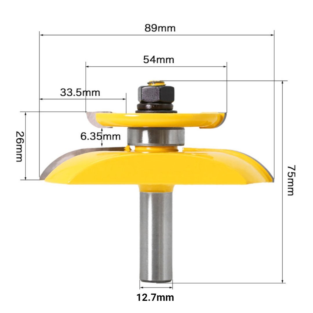 Raised Panel Router Bit - Cove with Backcutter - 1/2" Shank - Valkyr Tools