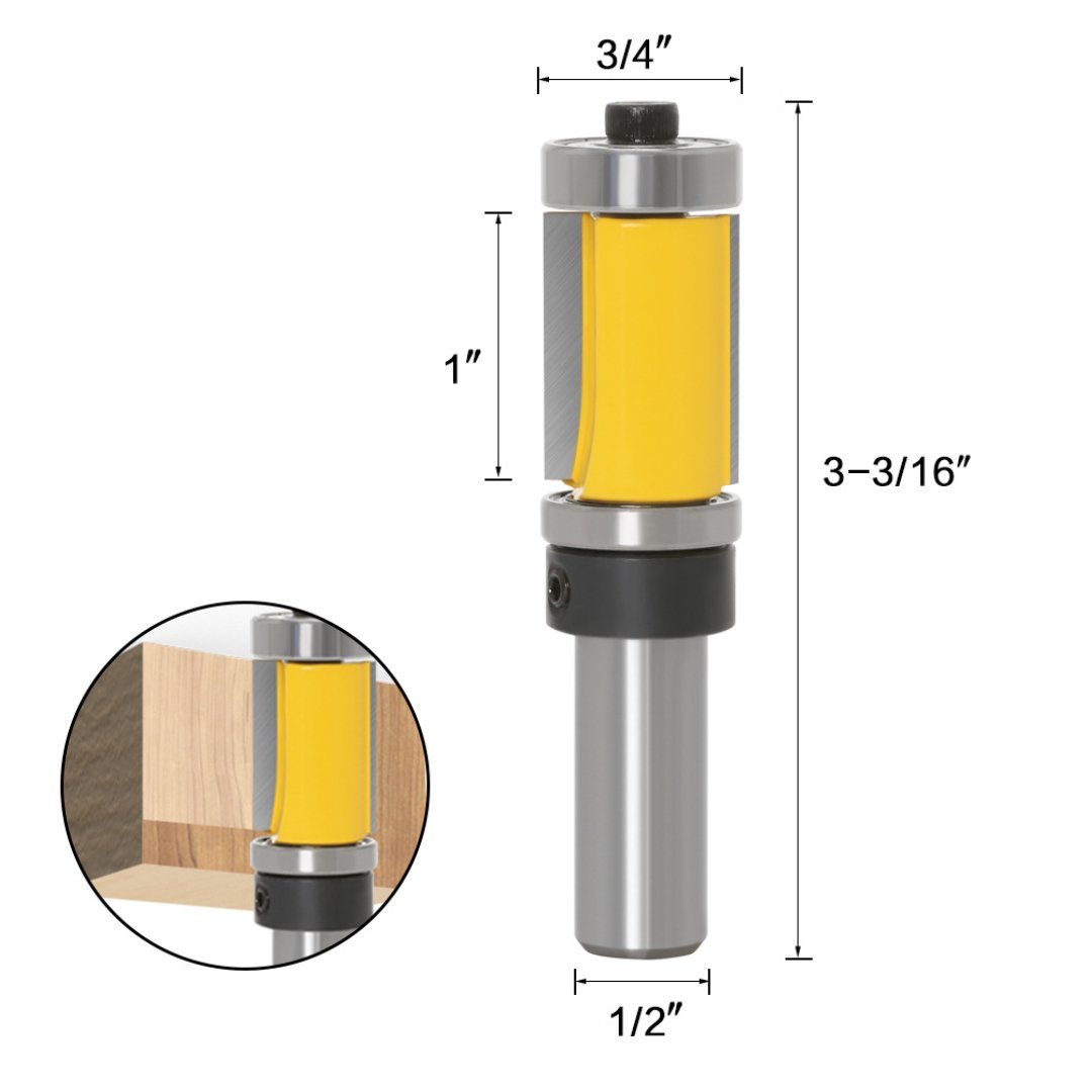 Template & Flush Trim Double Bearing Router Bits - 1/2" Shank - Valkyr Tools