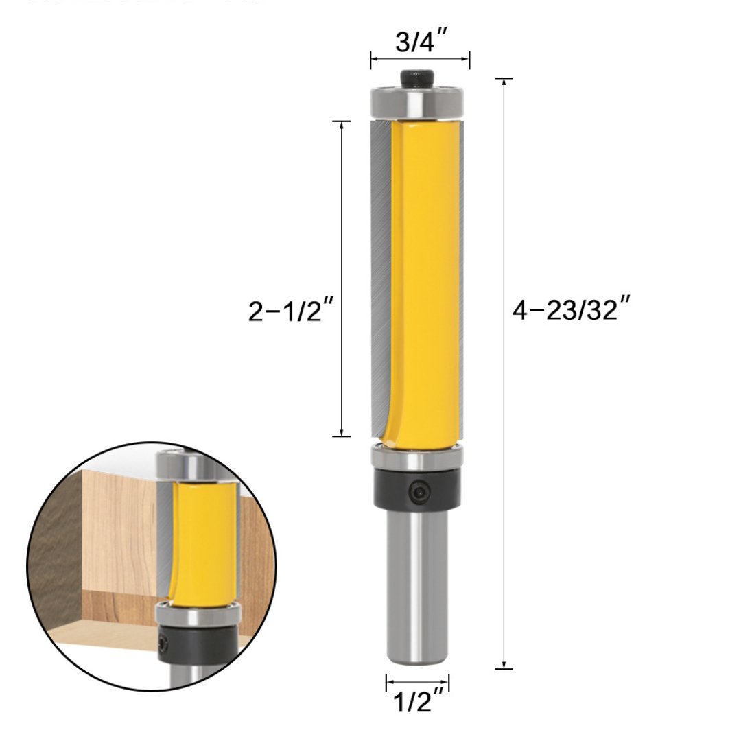 Template & Flush Trim Double Bearing Router Bits - 1/2" Shank - Valkyr Tools