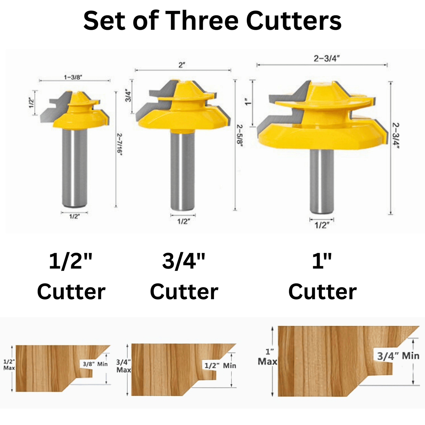 TimberLock™ 45° Lock Miter Router Bit - 1/2