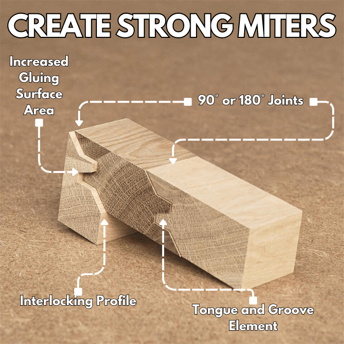 TimberLock™ 45° Lock Miter Router Bit - 1/2" Shank - Valkyr Tools