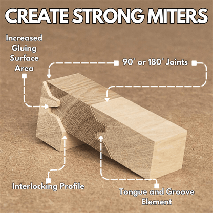 TimberLock™ 45° Lock Miter Router Bit - 1/2" Shank - Valkyr Tools