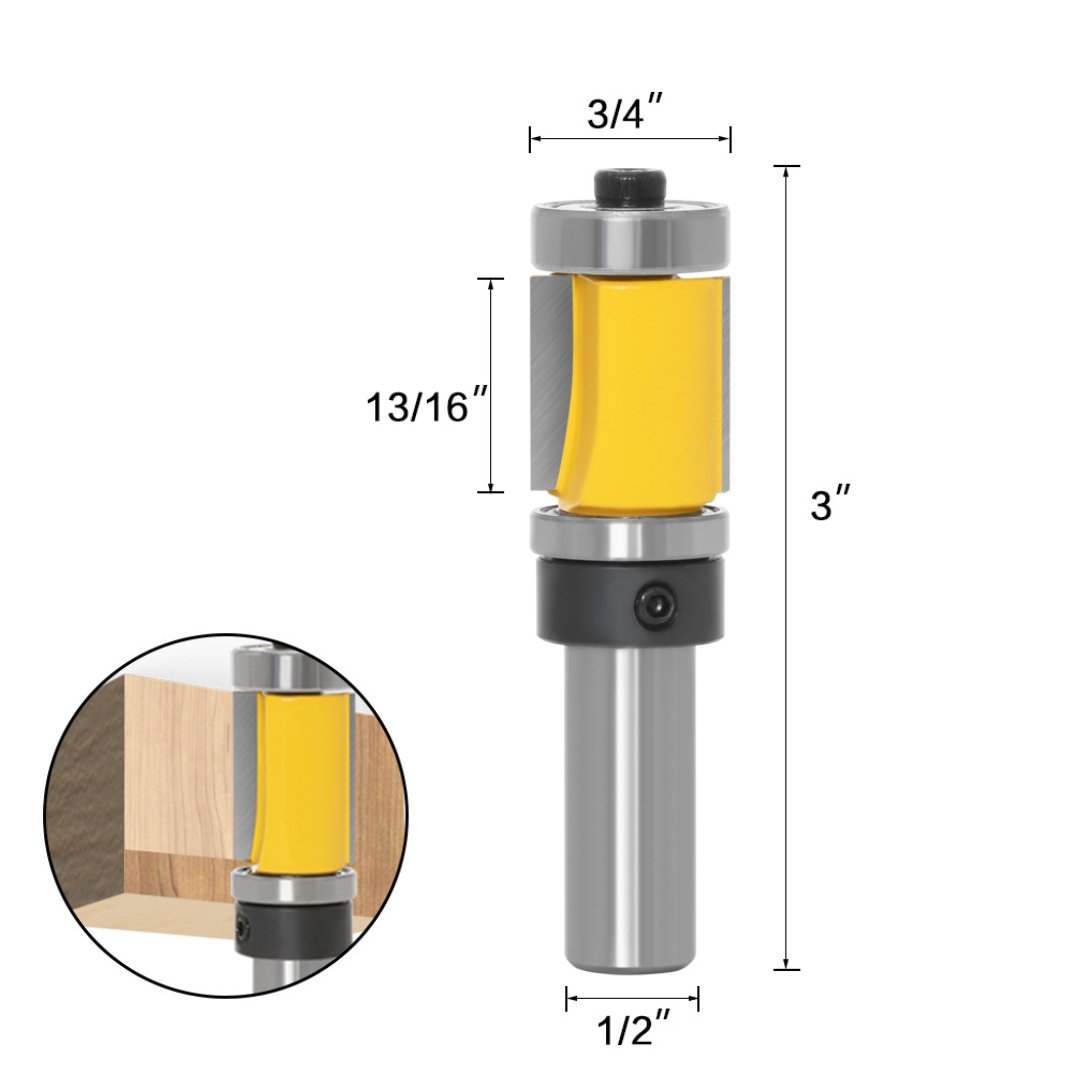 Template & Flush Trim Double Bearing Router Bits - 1/2